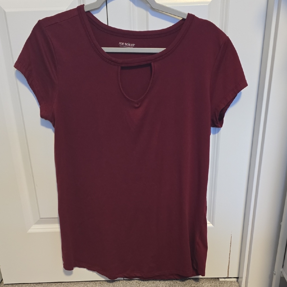 Joe Boxer Women's Maroon Short Sleeve Tee